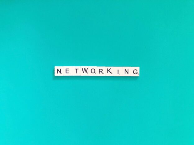 Networking. Network. Network marketing. Scrabble. Turquoise color.